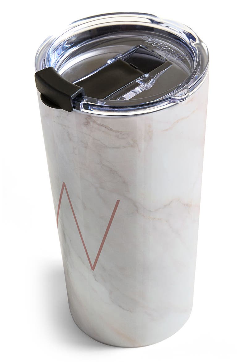 Marbled Monogram Travel Mug, Alternate, color, W