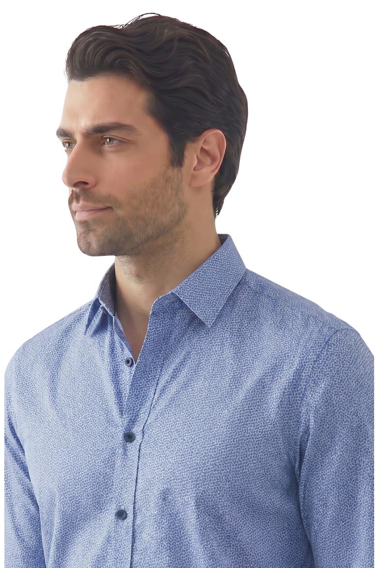Patterned Stretch Long Sleeve Shirt, Alternate, color, 40 BLUE