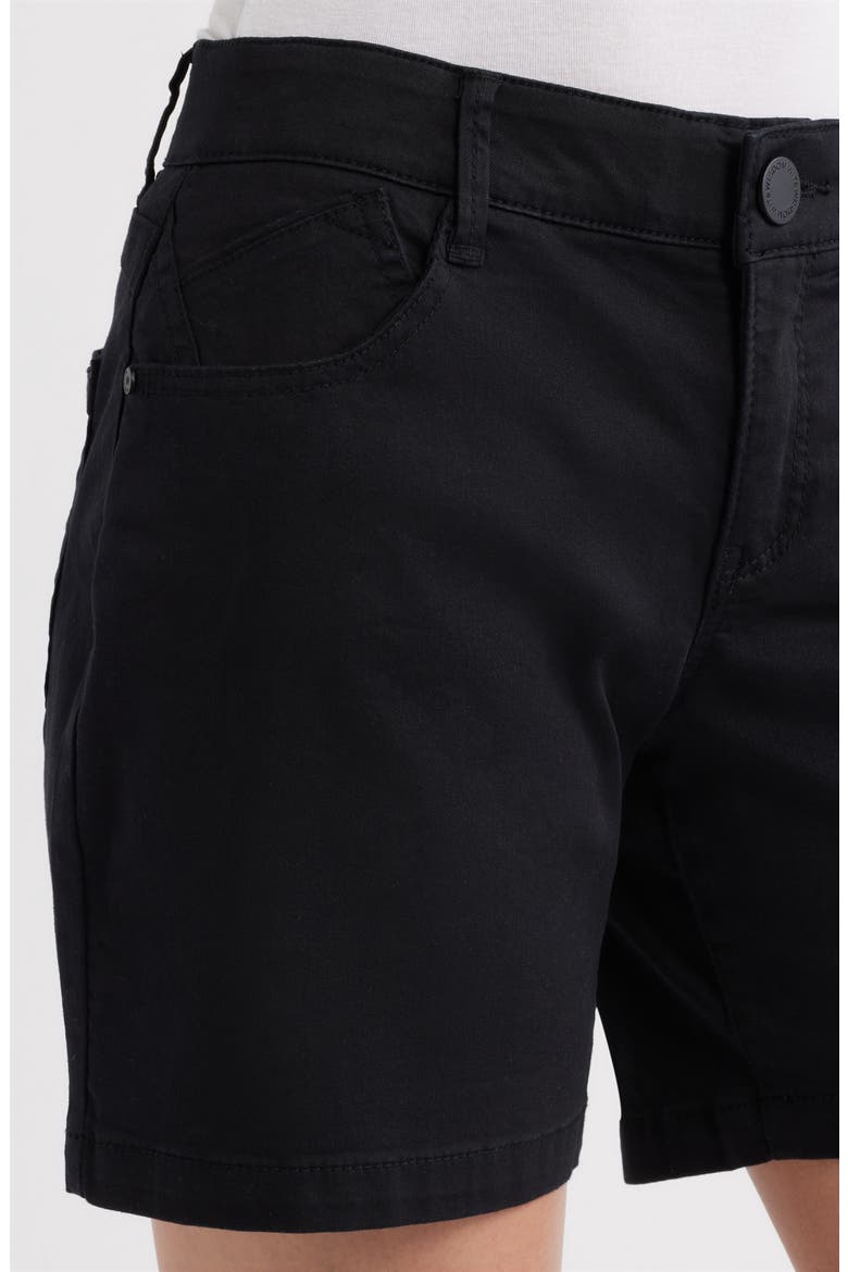 Mid Length Stretch Twill Shorts, Alternate, color, BLACK