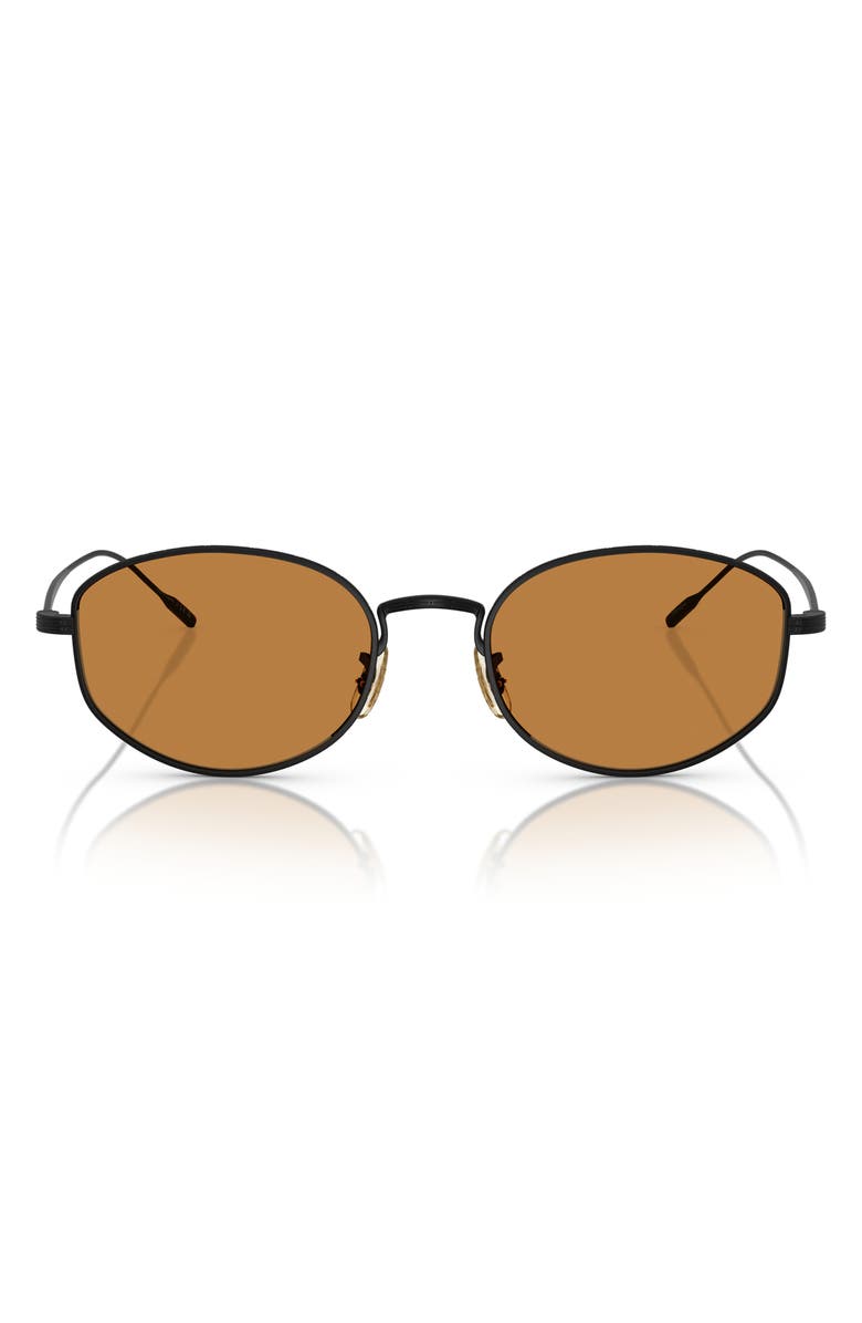 Oliver Peoples 51mm Oval Sunglasses, Main, color, Matte Black