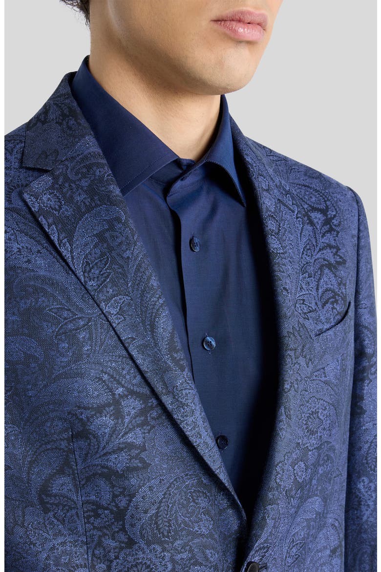 Roma Paisley Linen & Cotton Sport Coat, Alternate, color, BLUE
