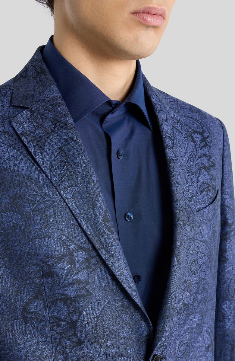 Etro Roma Paisley Linen & Cotton Sport Coat, Alternate, color, Blue