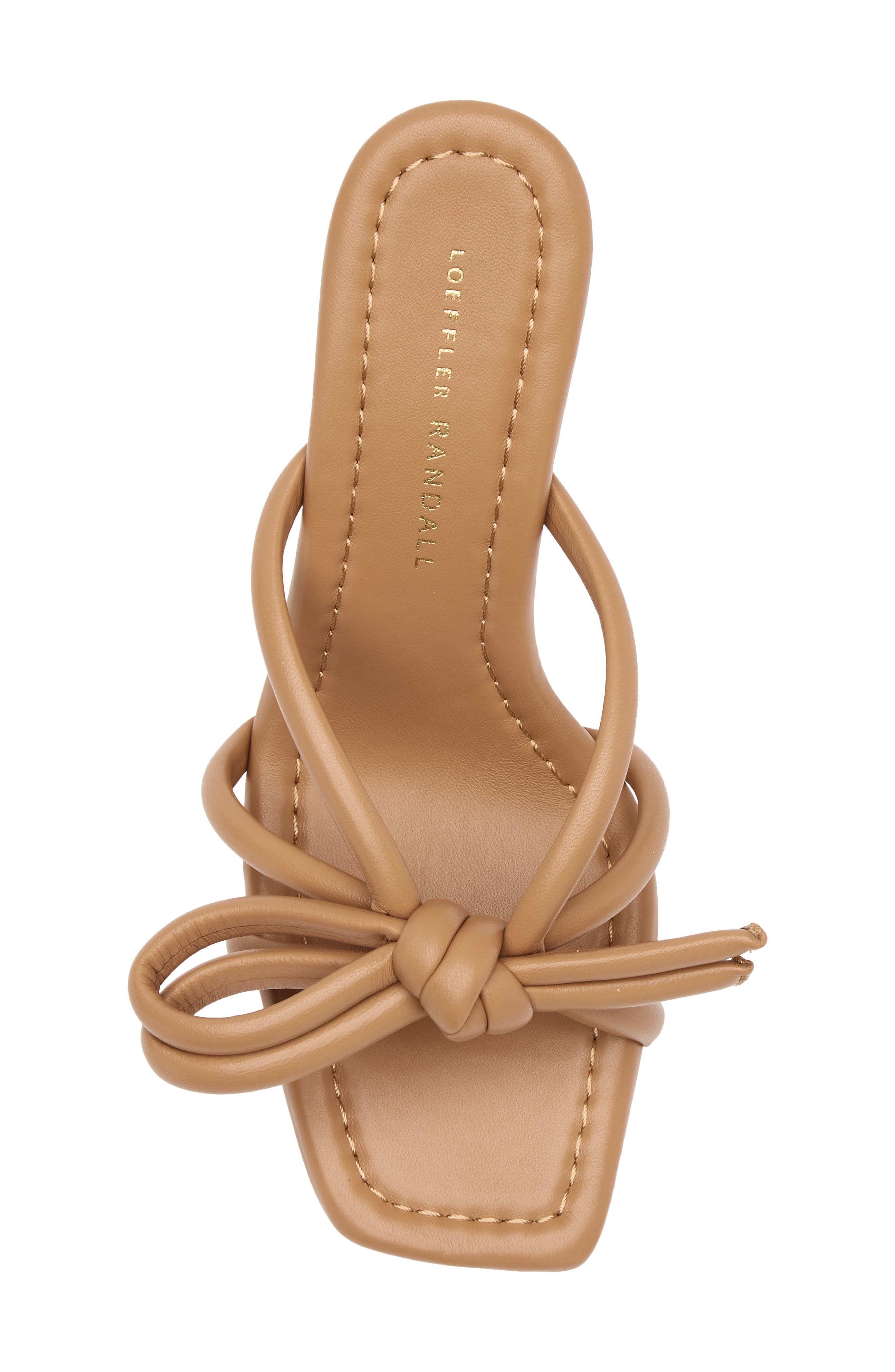 Loeffler Randall Leather Bow Sandal, Alternate, color, Dune