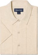 Mizzen+Main Ashe Cotton Blend Performance Short Sleeve Button-Up Sweater