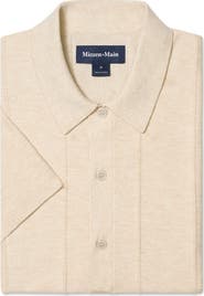 Mizzen+Main Ashe Cotton Blend Performance Short Sleeve Button-Up Sweater