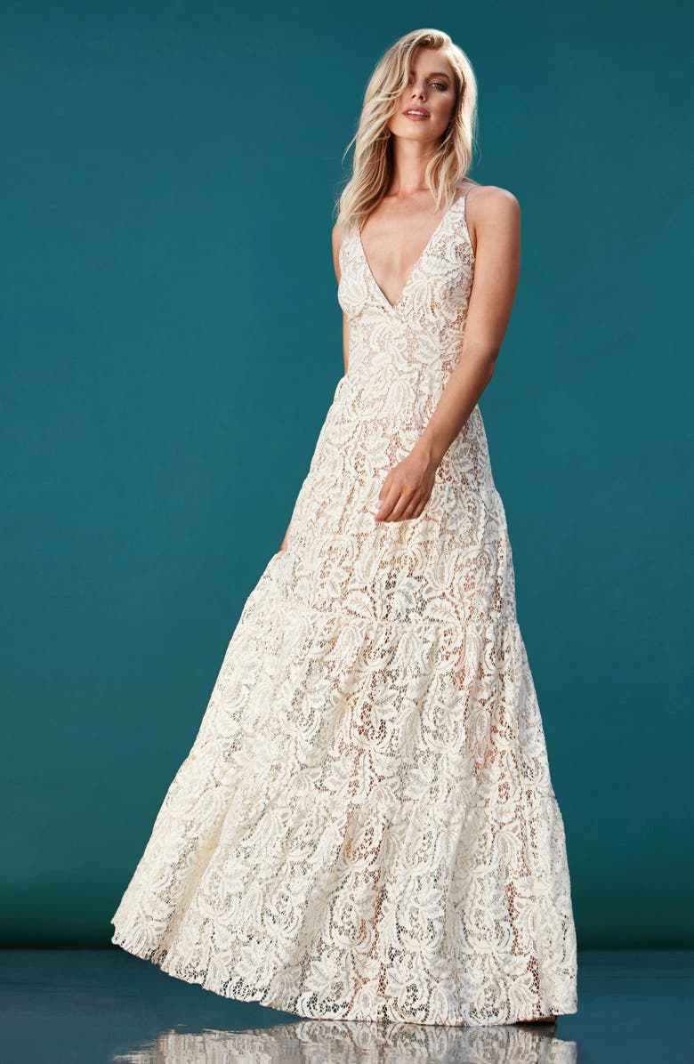 Dress the Population Melina Lace Fit & Flare Maxi Dress | Nordstrom