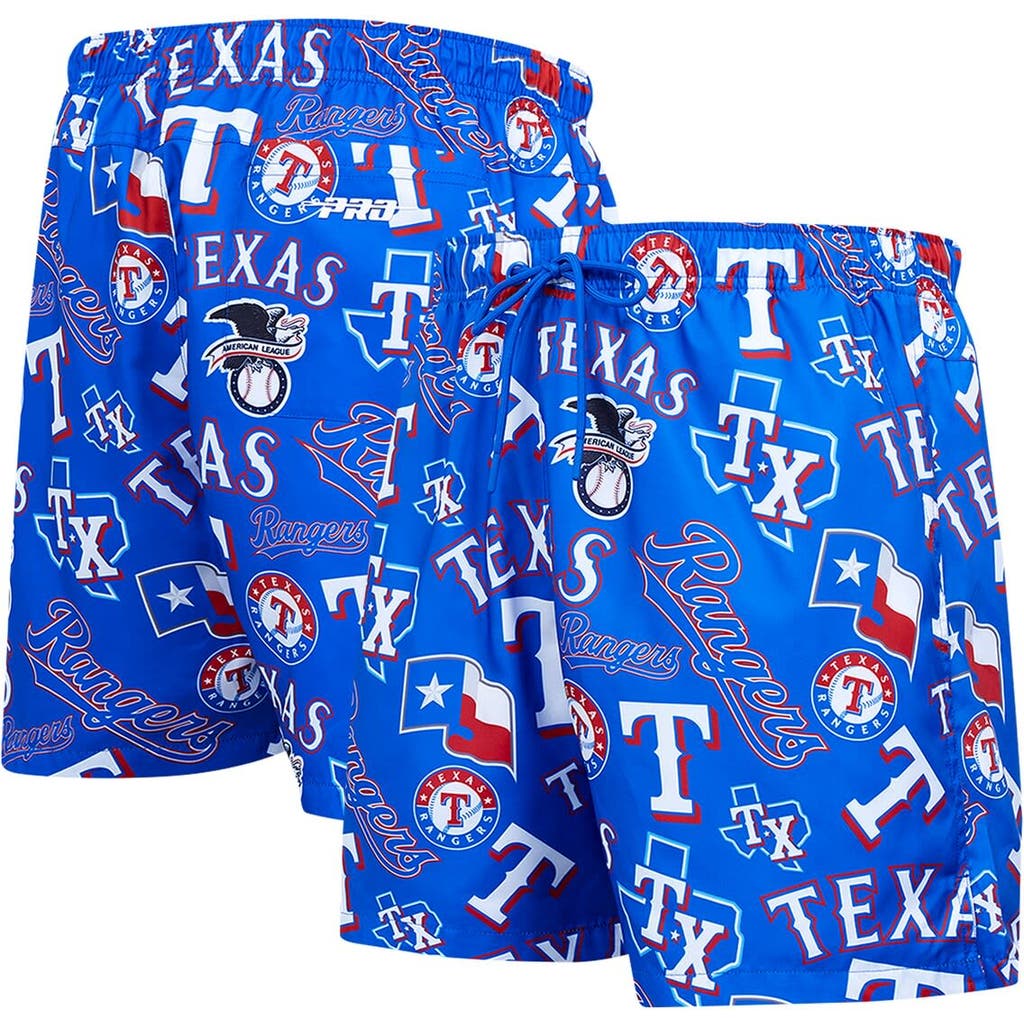 Pro Standard Royal Texas Rangers Toss Logo Woven Shorts