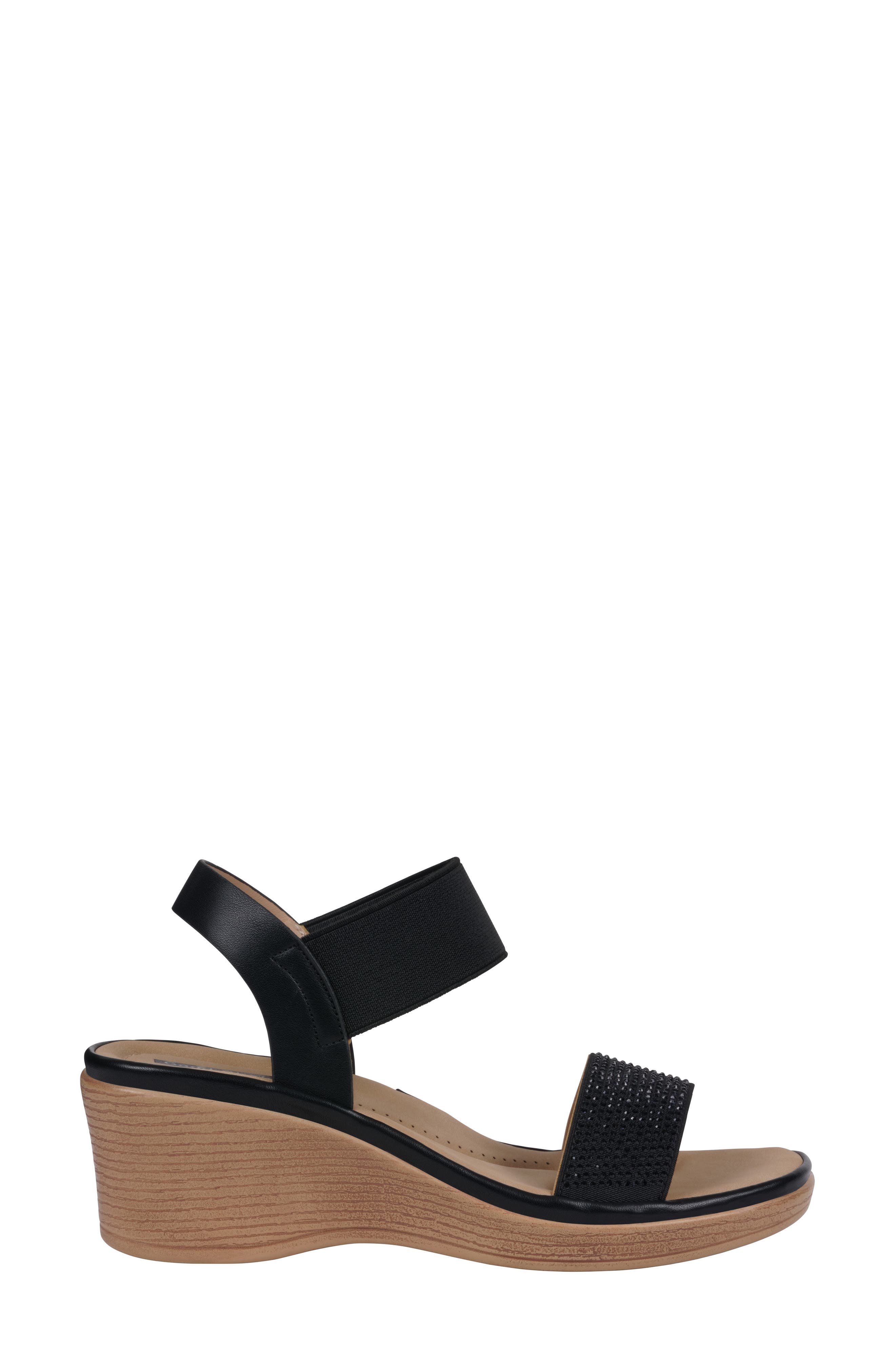 GC SHOES Nia Wedge Sandal, Alternate, color, Black