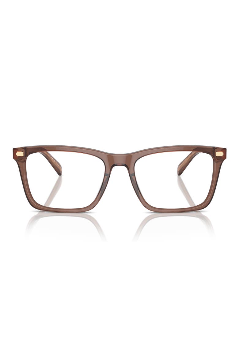 57mm Square Optical Glasses, Main, color, TRANSPARENT PECAN / DEMO LENS