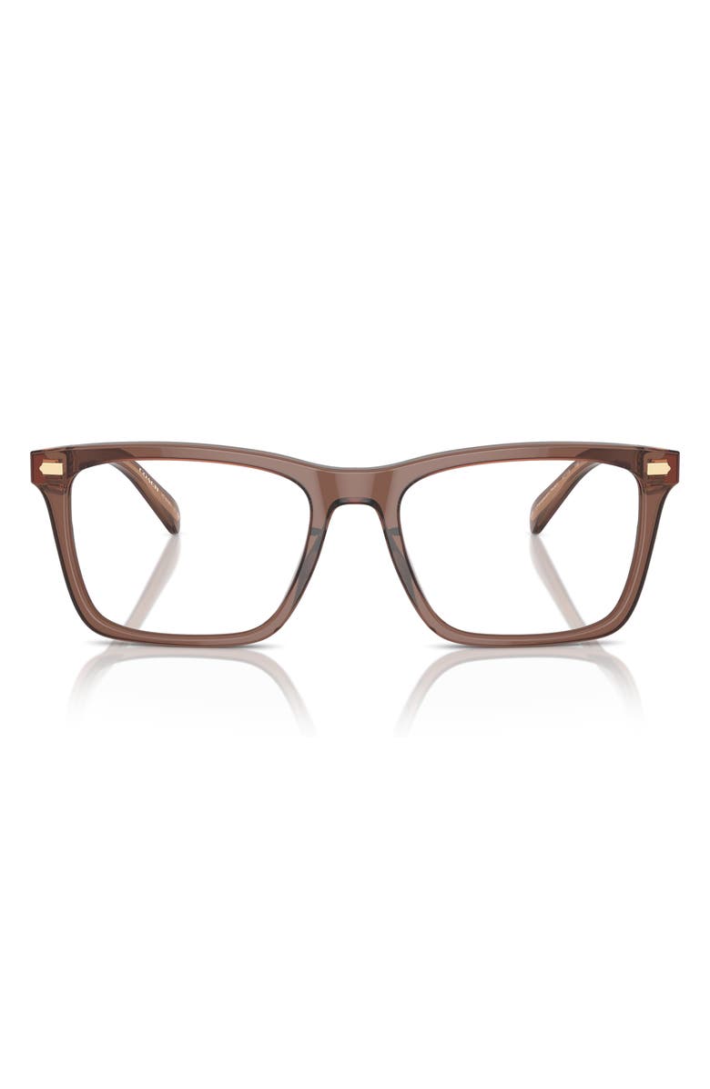 COACH 54mm Square Optical Glasses, Main, color, Transparent Pecan / Demo Lens