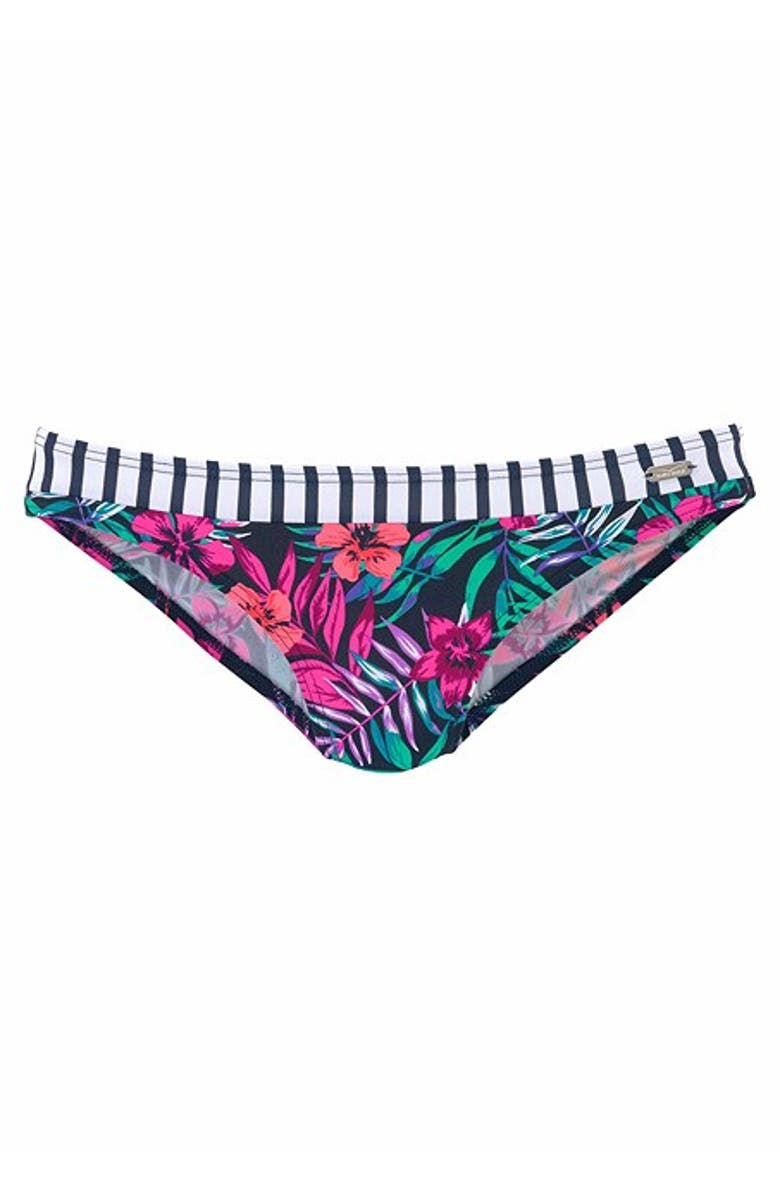 LASCANA Women's Contrast Classic Bikini Bottom, Alternate, color, Multi Print