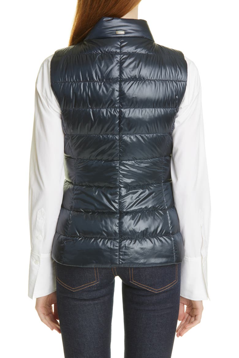 Short Quilted Down Vest, Alternate, color, BLUE