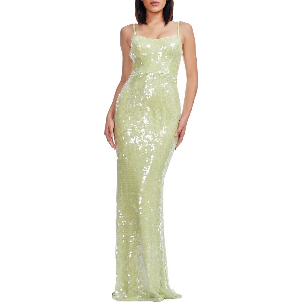 Dress The Population Giovanna Sleeveless Sequin Mermaid Maxi Dress In Green