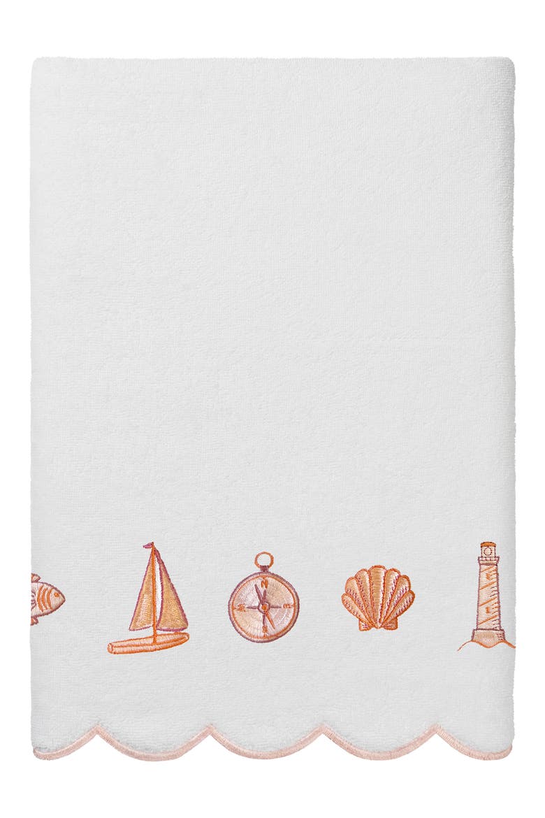 Sea Joy Scallop 6-Piece Embellished Towel Set, Alternate, color, WHITE/ PINK