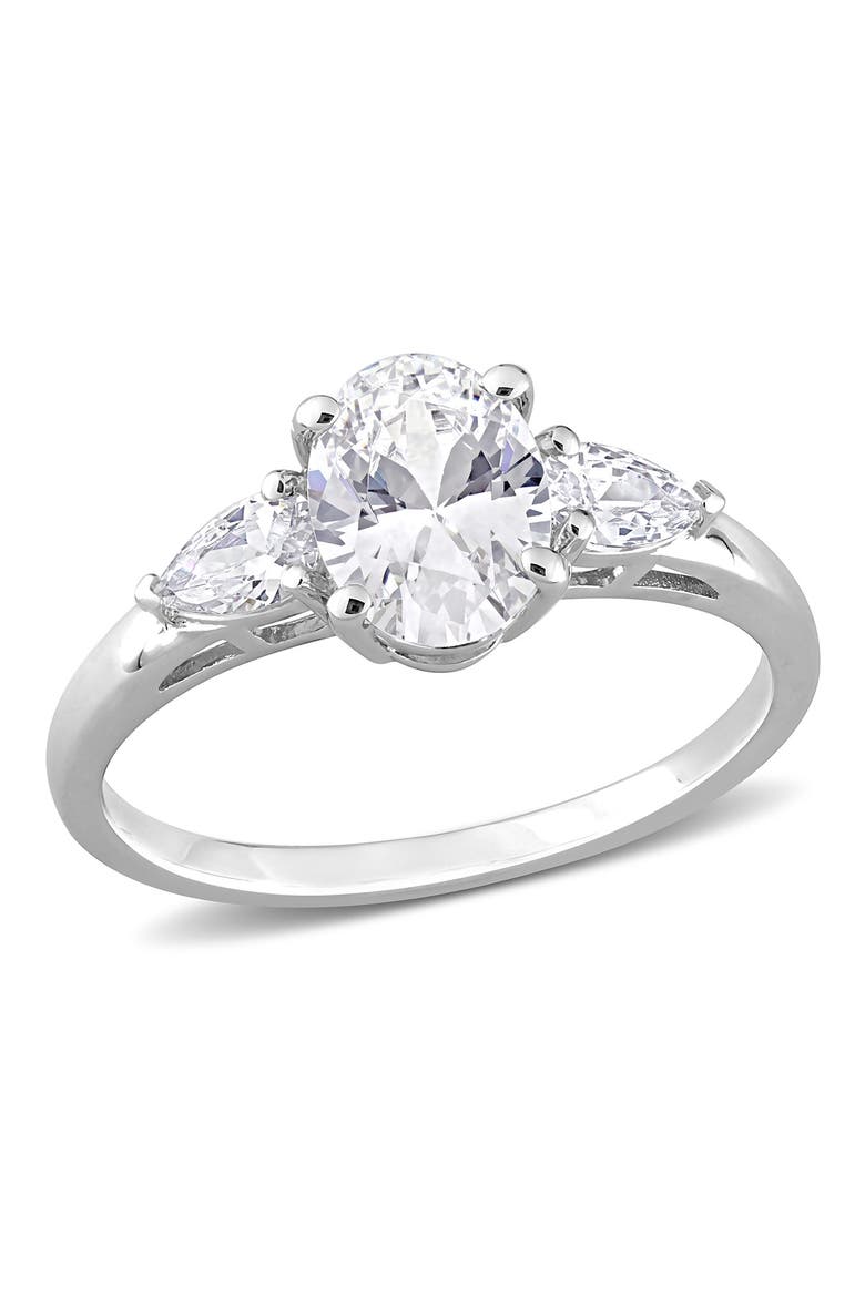 Sterling Silver CZ 3-Stone Ring, Main, color, SILVER