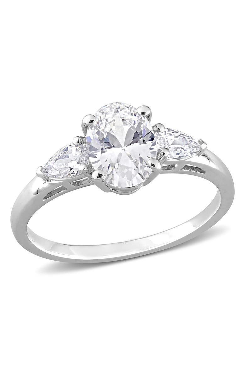 DELMAR Sterling Silver CZ 3-Stone Ring, Main, color, 