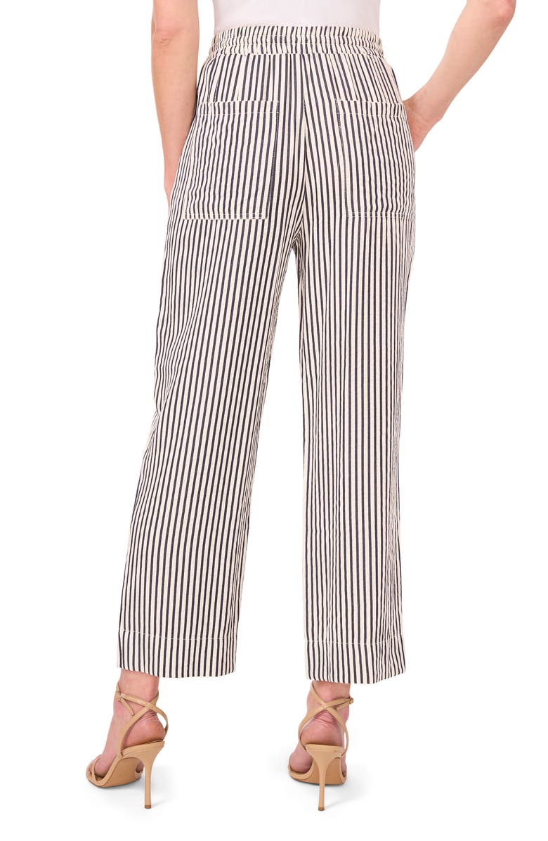 CeCe Stripe Drawstring Ankle Pants, Alternate, color, Classic Navy