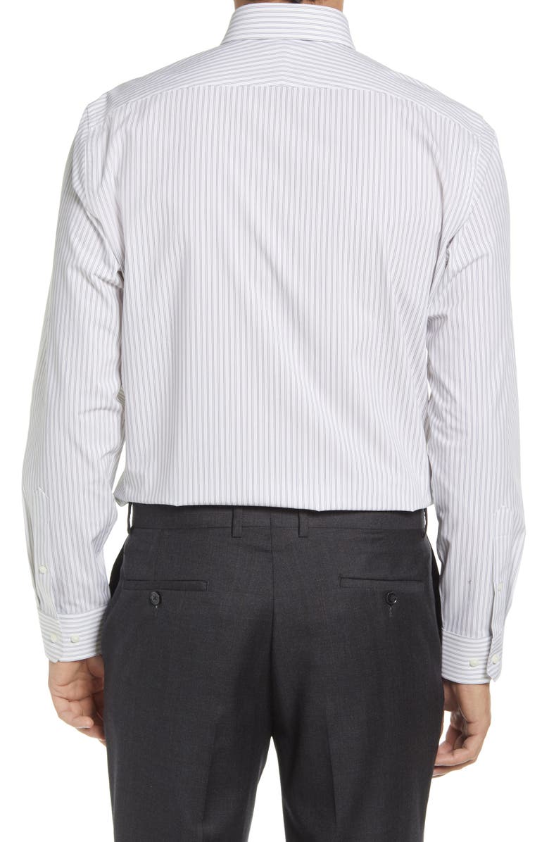 Nordstrom Tech Smart Trim Fit Non-Iron Stripe Dress Shirt, Alternate, color, 