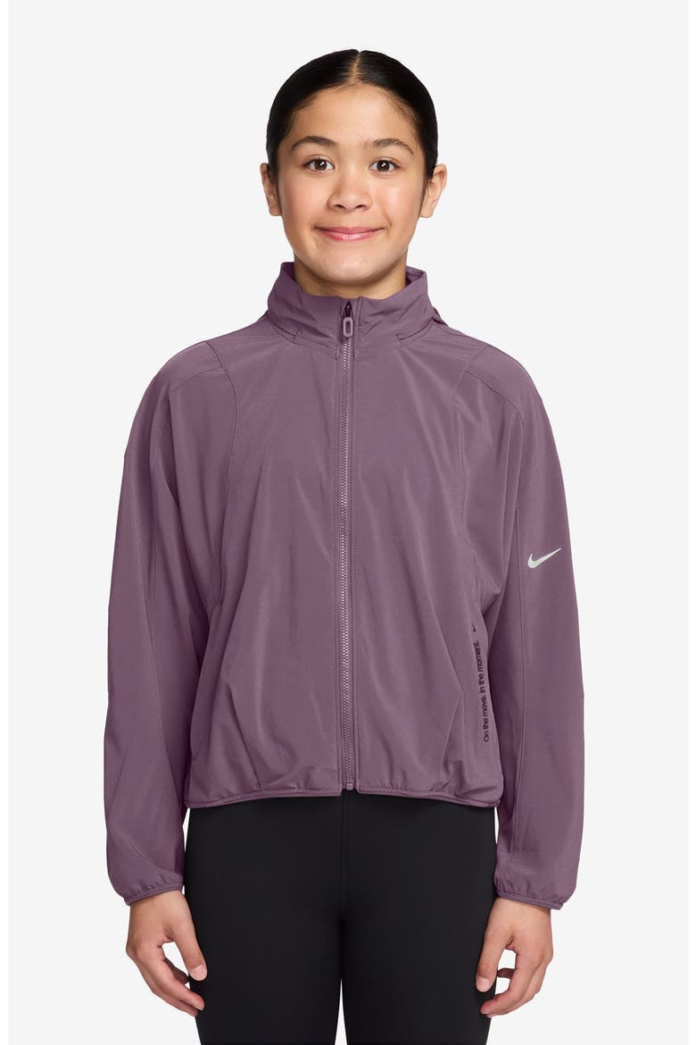 Kids' Mavn Dri-FIT Hooded Zip-Up Jacket, Main, color, 536 VIOLET DUST/REFL SILV