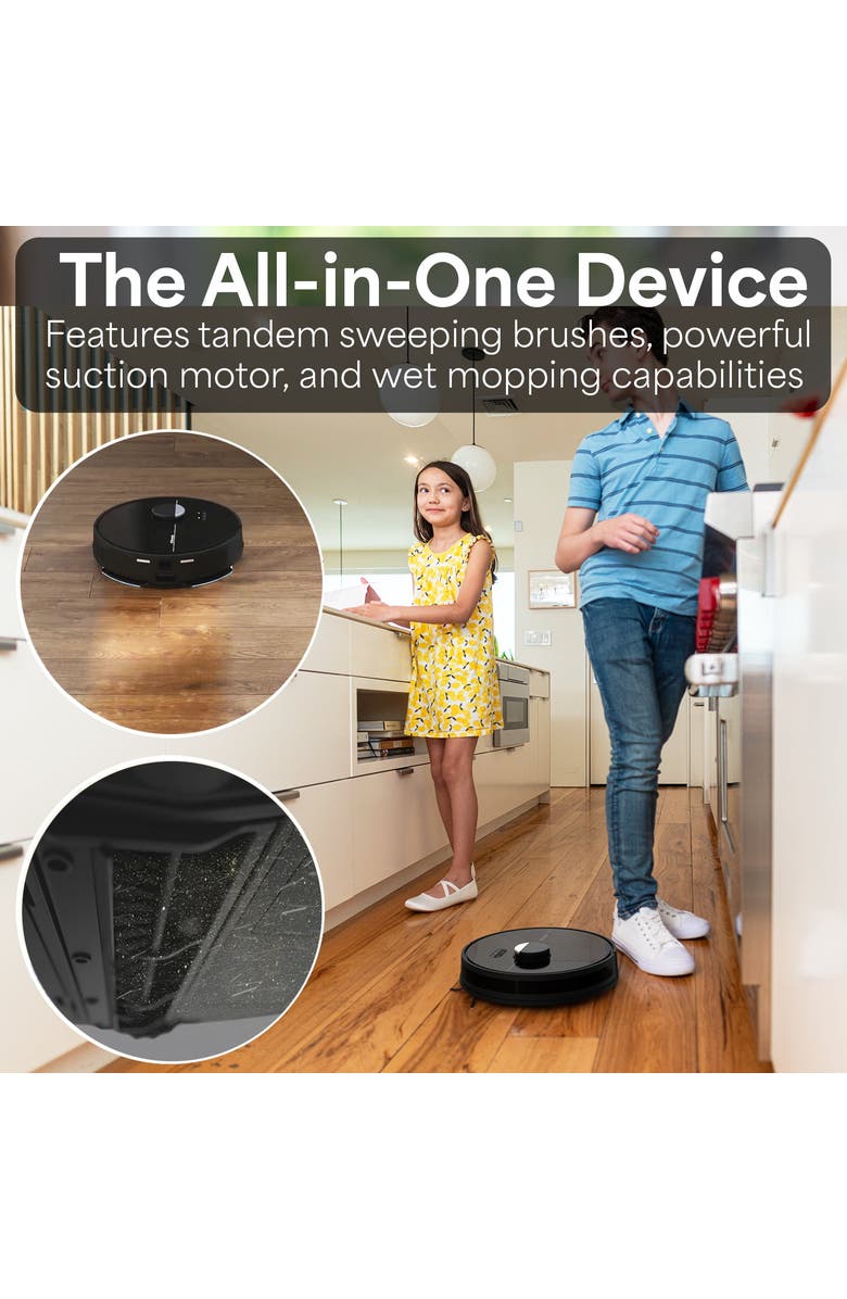 BOBSWEEP Dustin App & Voice Control Self-Empty Robot Vacuum & Mop, Alternate, color, Night