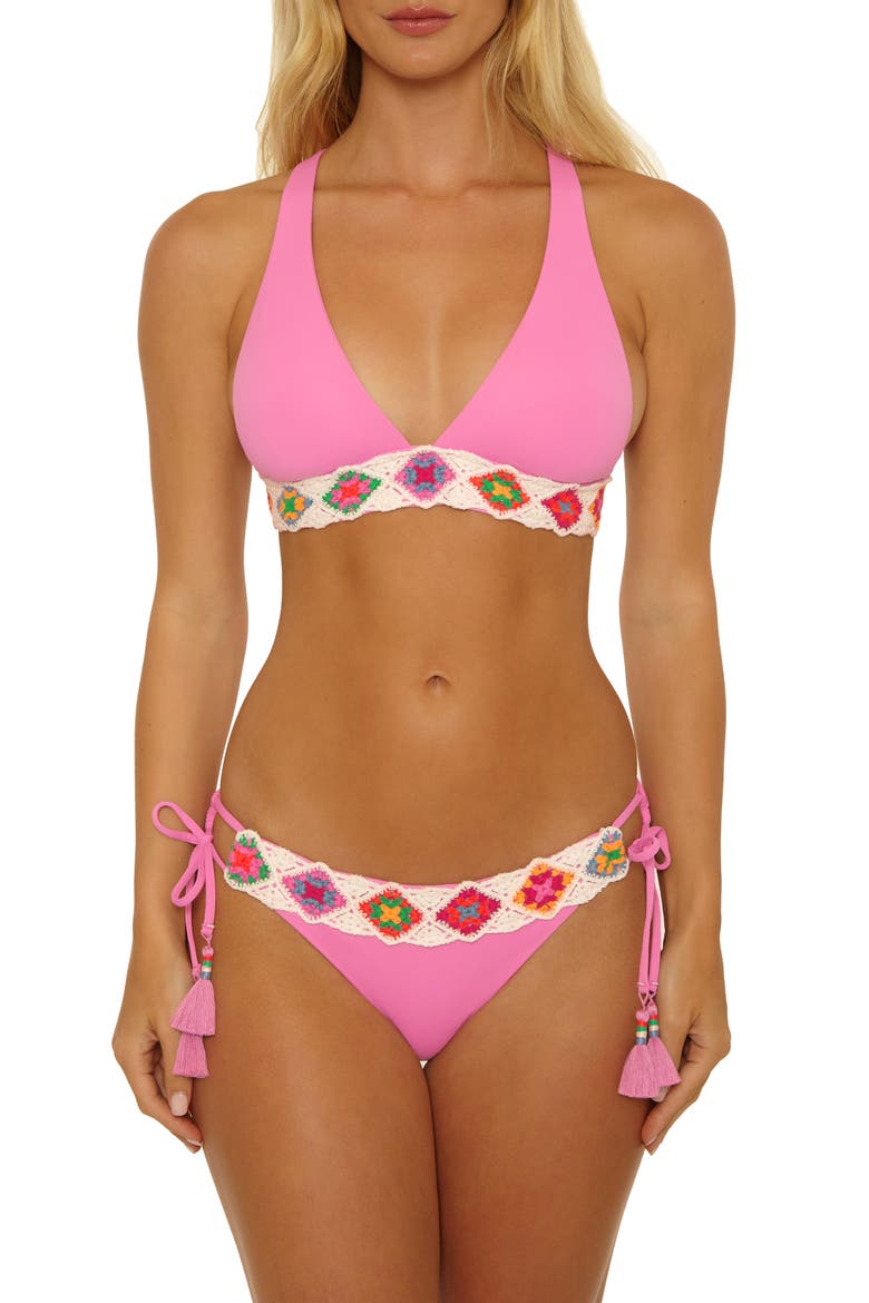 1969 Halter Triangle Swim Top, Alternate, color, PINKIE