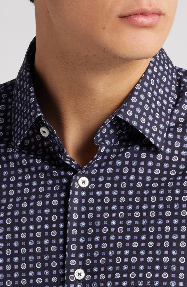 BOSS Hank Kent Stretch Cotton Dress Shirt, Alternate, color, Dark Blue