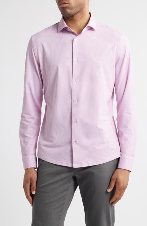 Techno Stretch Solid Performance Button-Up Shirt