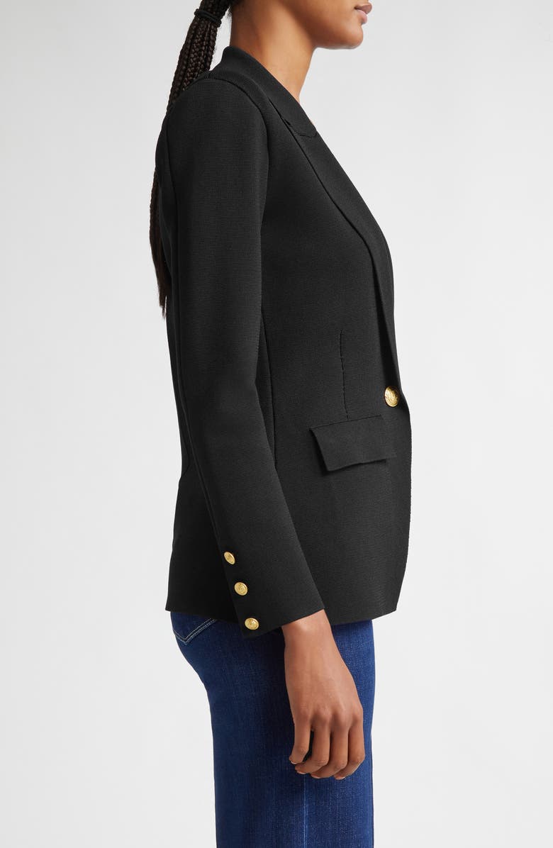 L'AGENCE Chamberlain Knit Blazer, Alternate, color, Black/ Gold