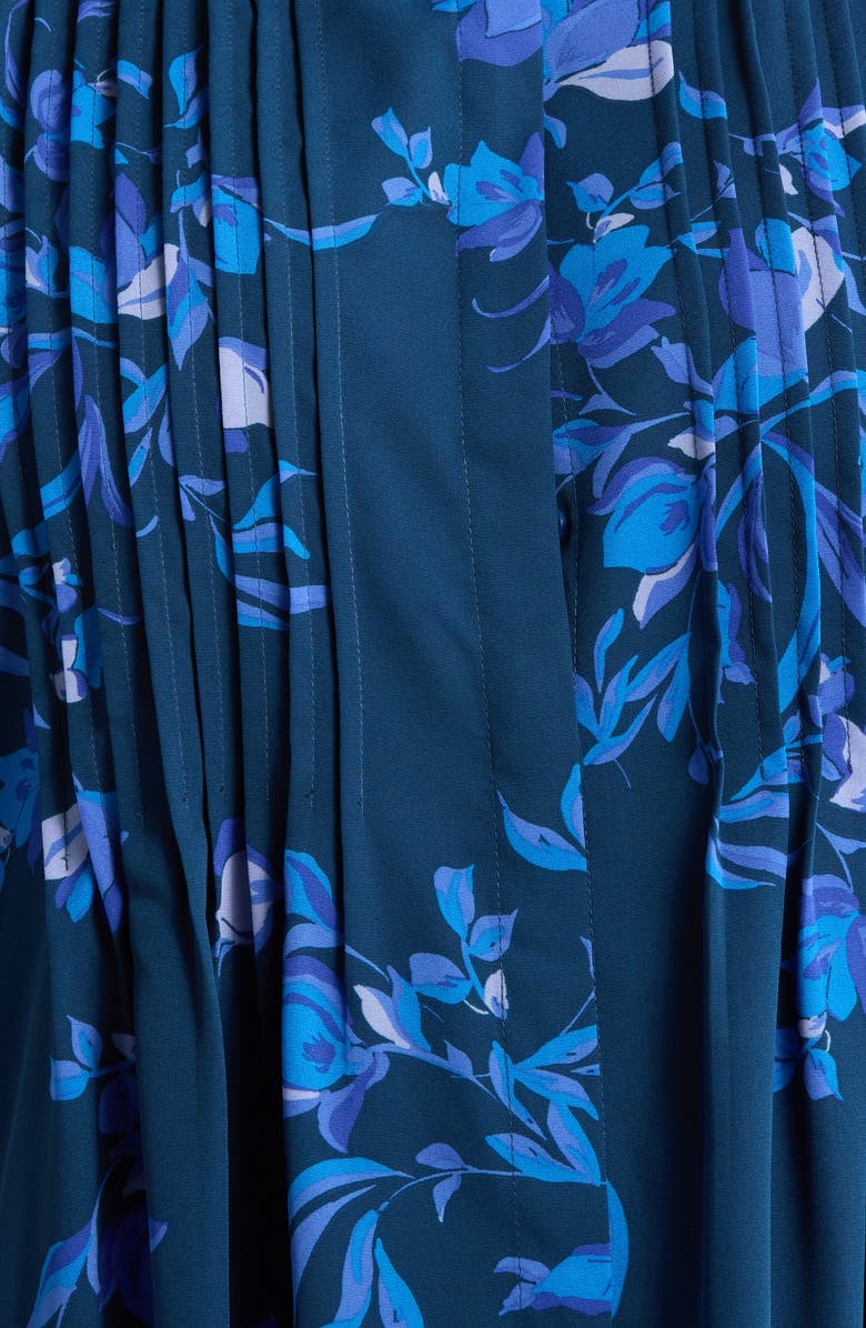 SUGARLIPS Niva Floral Elysia Pleated Top, Alternate, color, Navy-Blues