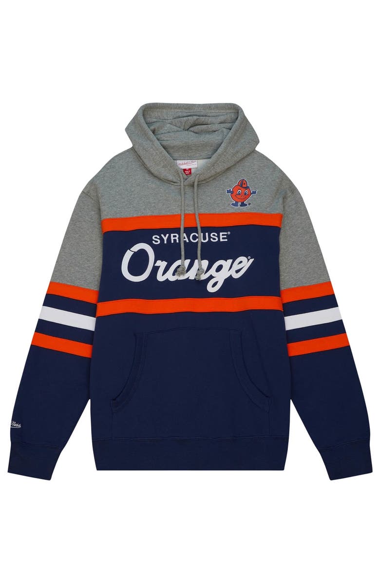 Mitchell & Ness Men's Mitchell & Ness Navy Syracuse Orange Head Coach Pullover Hoodie, Alternate, color, 