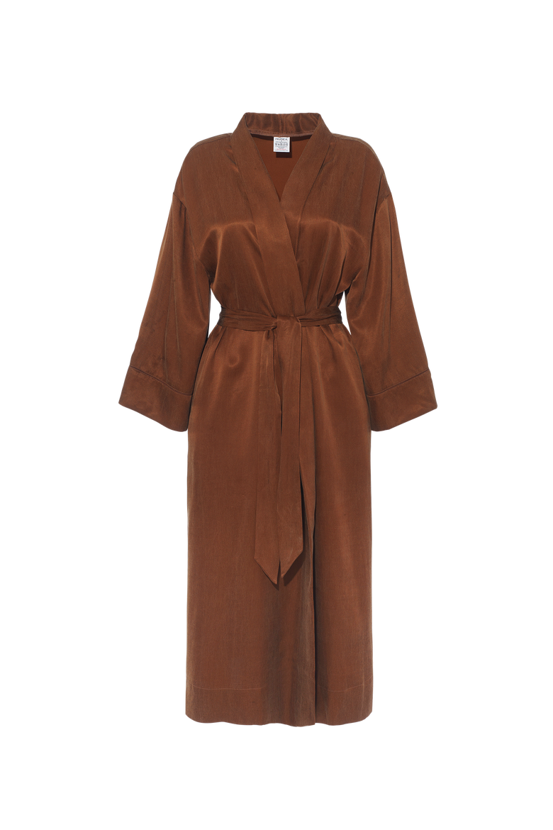 Eco-Luxe Long Robe, Alternate, color, Cocoa