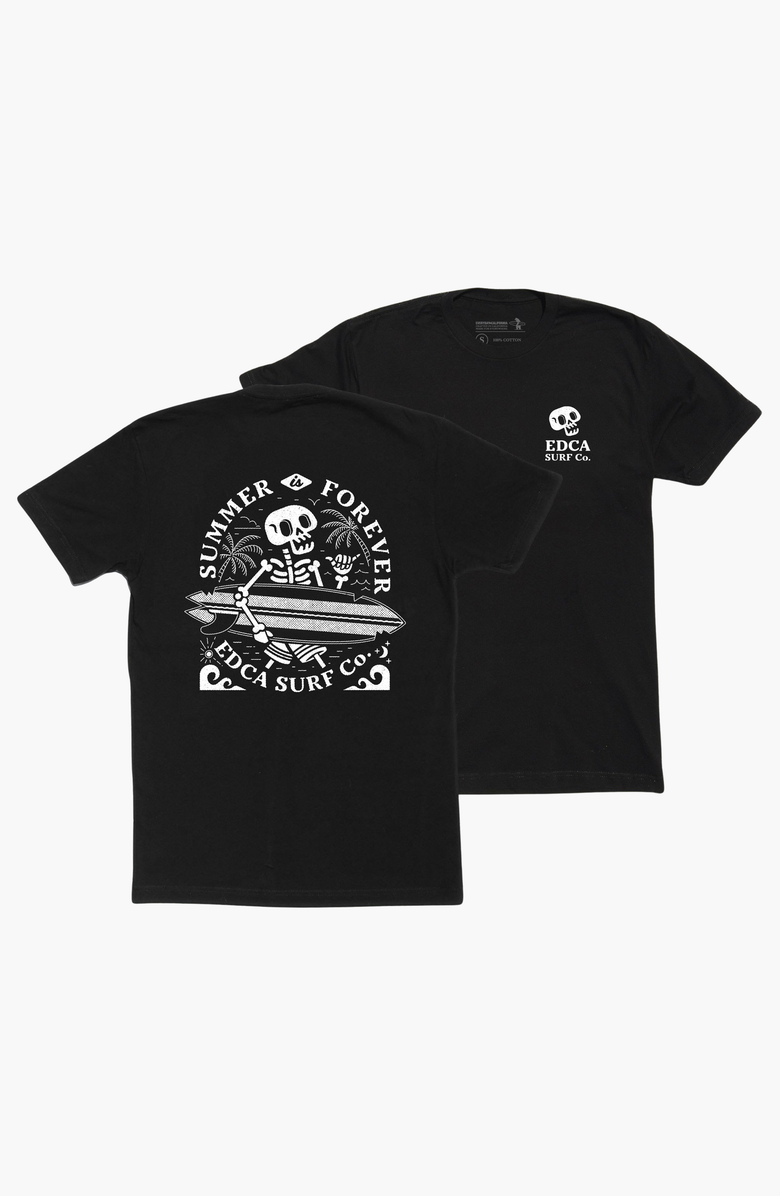 Everyday California Summer is Forever Tee, Alternate, color, Black / Skeleton Graphic