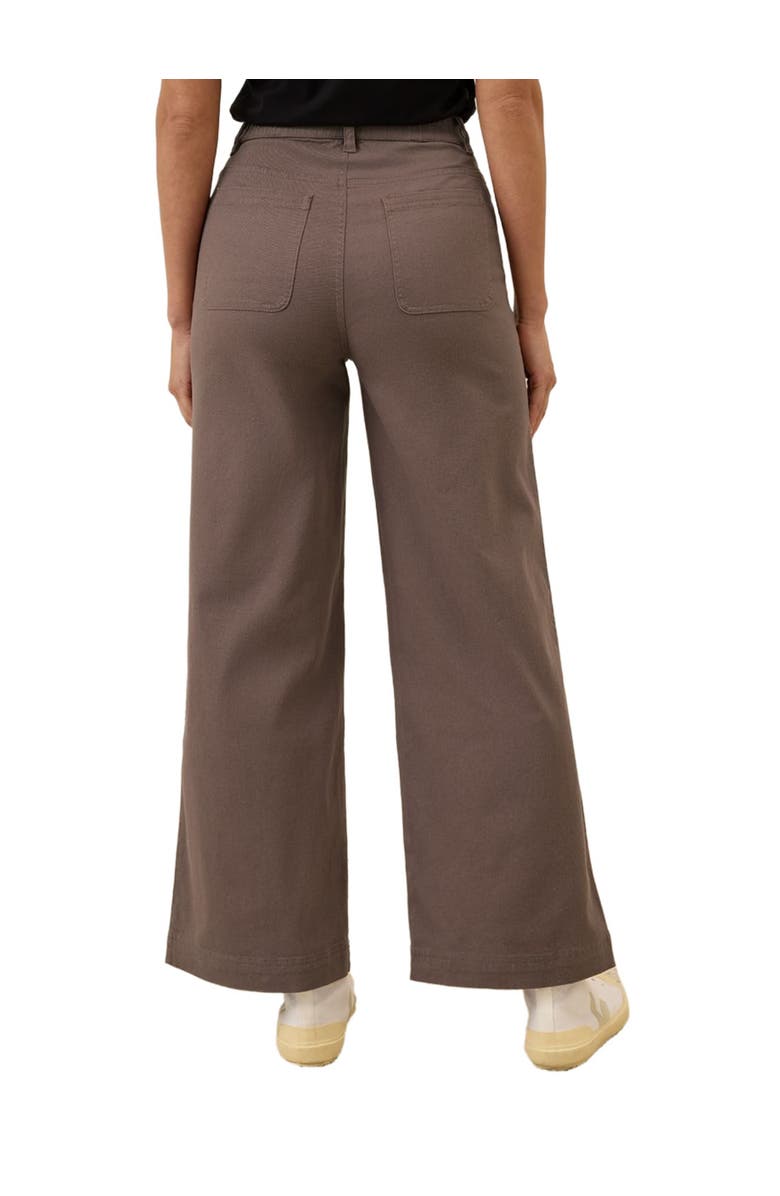 Pact Organic Stretch Twill Wide Leg Pant, Alternate, color, Deep Taupe
