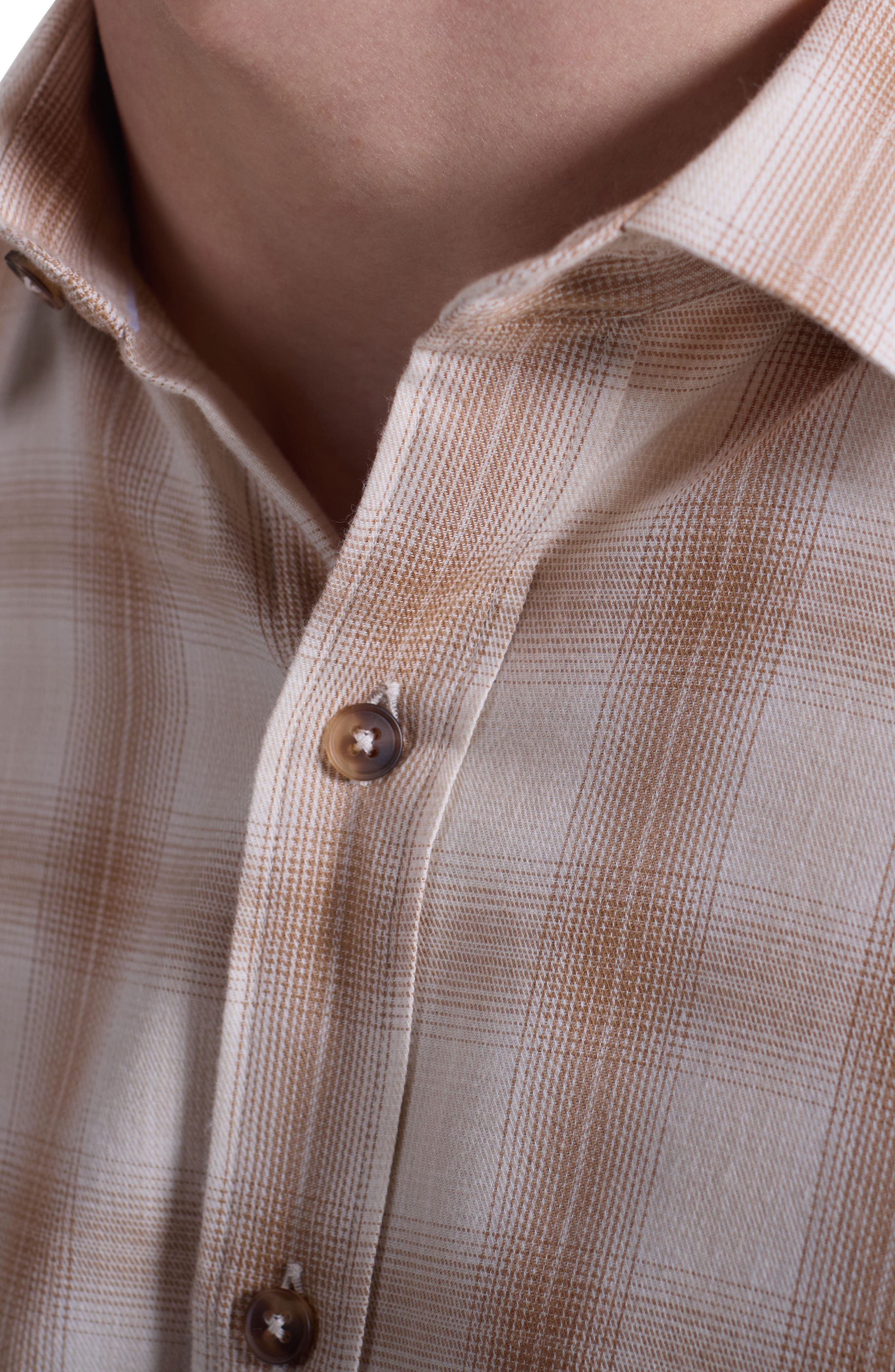 Julian Shaped Fit Plaid Button-Up Shirt - image 2