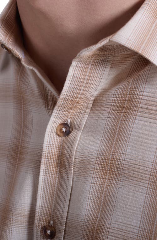 Bugatchi Julian Shaped Fit Plaid Button-up Shirt In Neutral