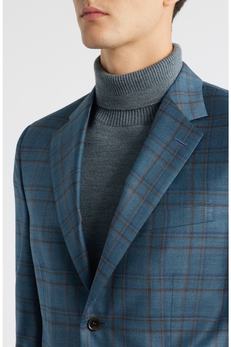 Hartford Classic Fit Teal Plaid Wool Sport Coat, Alternate, color, GREEN