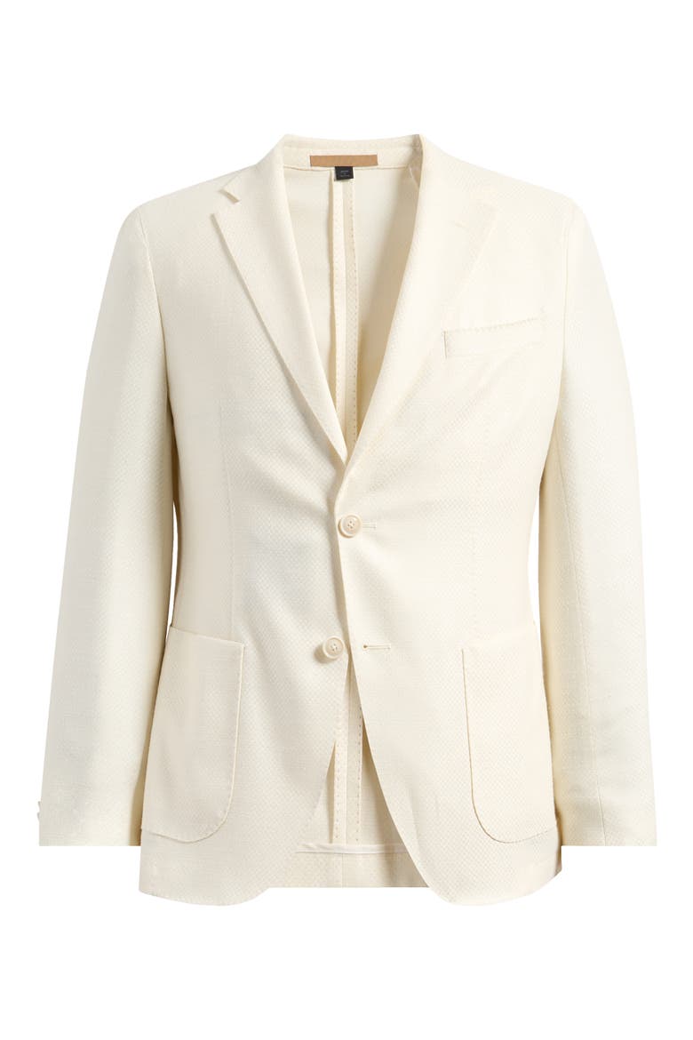 Heston Slim Fit Off White Textured Wool & Silk Blend Sport Coat, Alternate, color, OPEN WHITE