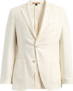 BOSS Heston Slim Fit Off White Textured Wool & Silk Blend Sport Coat