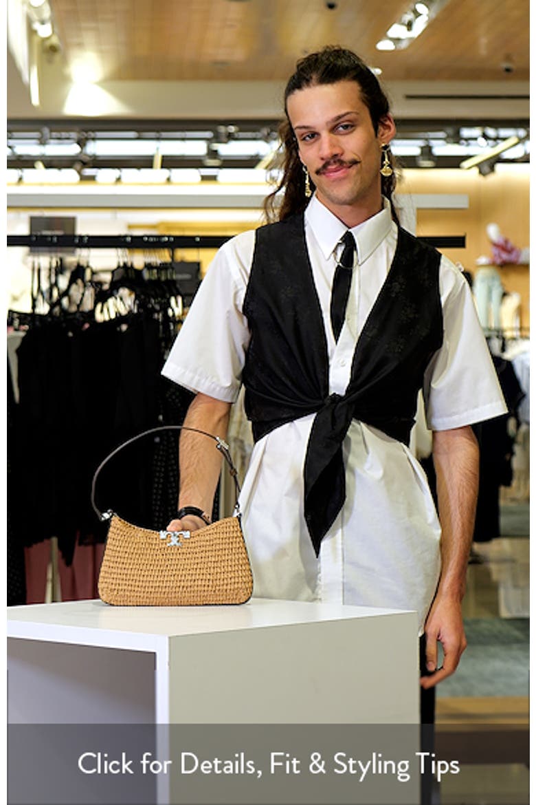 Slim Eleanor Woven Raffia Shoulder Bag video