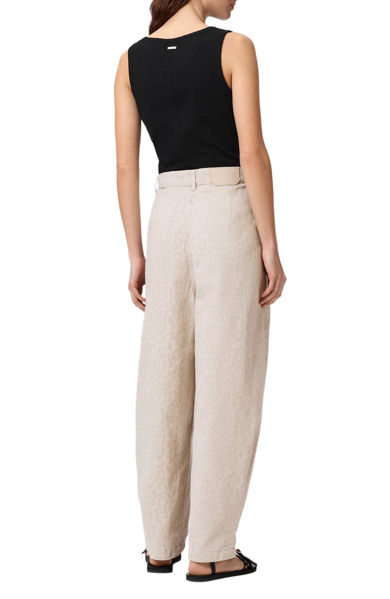 AllSaints Becca Camo Pleated Cotton Trousers, Alternate, color, Leppo Cream White