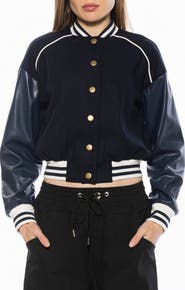 Alexia Admor Ciela Varsity Bomber Jacket