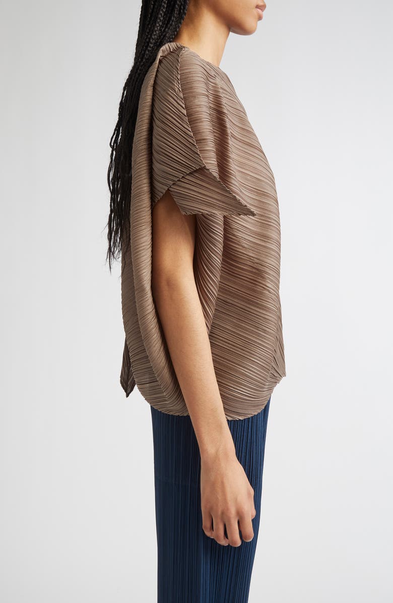 Pleats Please Issey Miyake Pleated Flare Top, Alternate, color, 