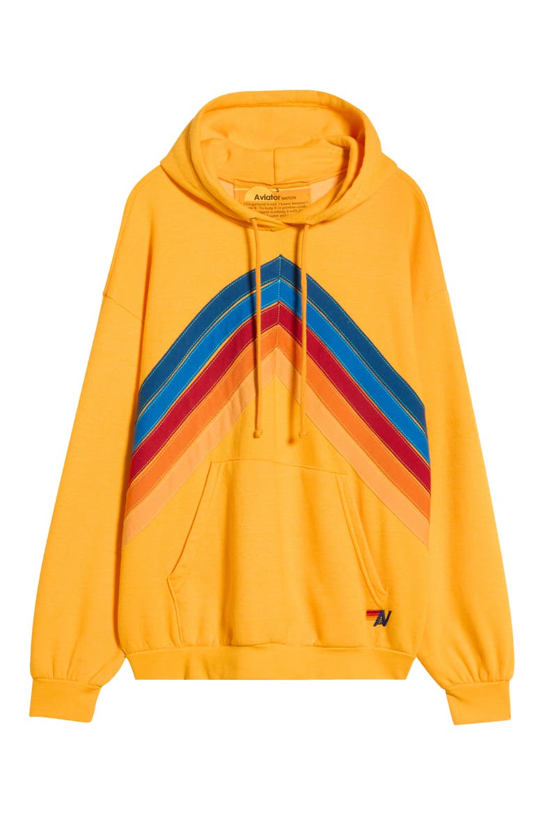Mountain Stitch Chevron Hoodie, Alternate, color, GOLD