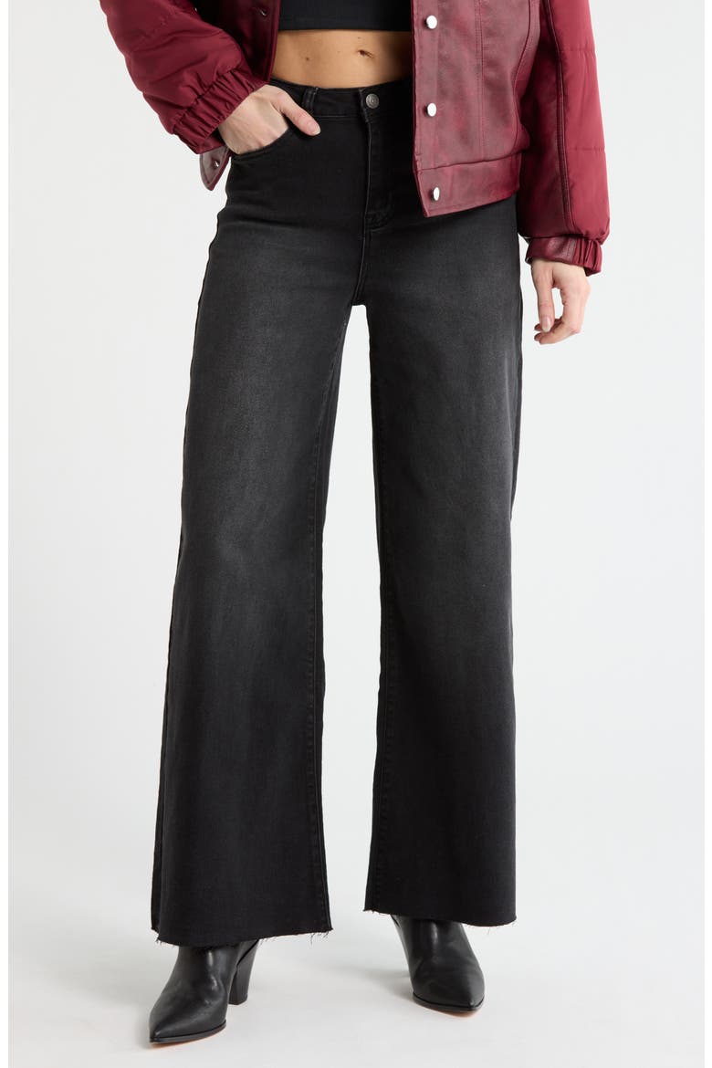 Retro Palazzo Jeans, Main, color, WASHED BLACK