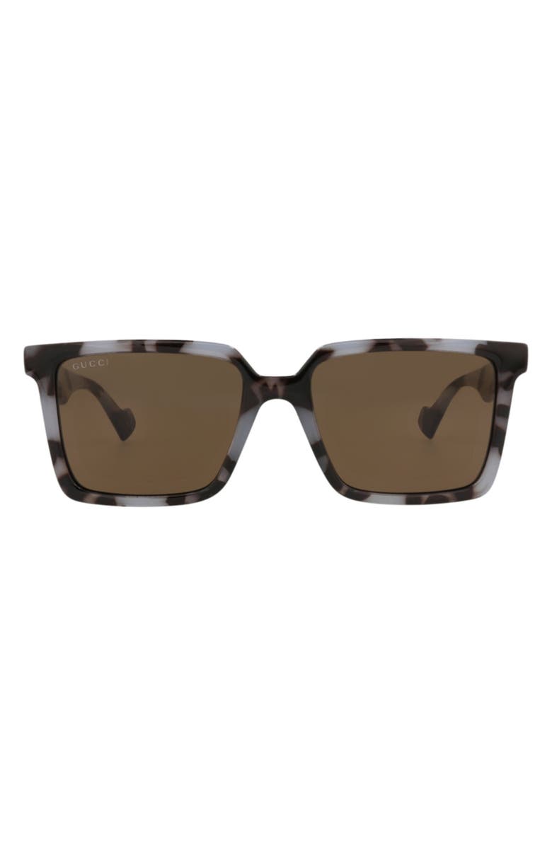 Gucci 55mm Square Sunglasses, Main, color, Grey Grey Brown