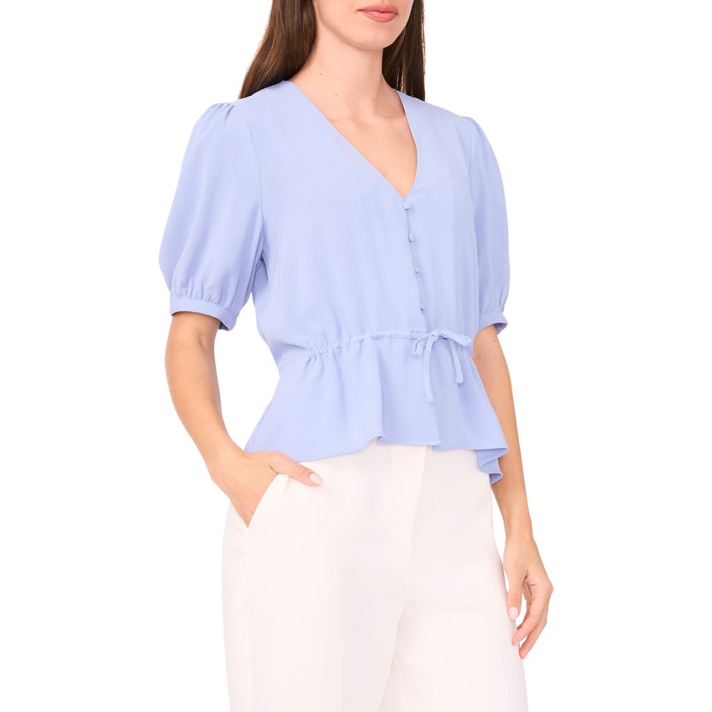 Halogen ® Button Front Tie Waist Top In Blue