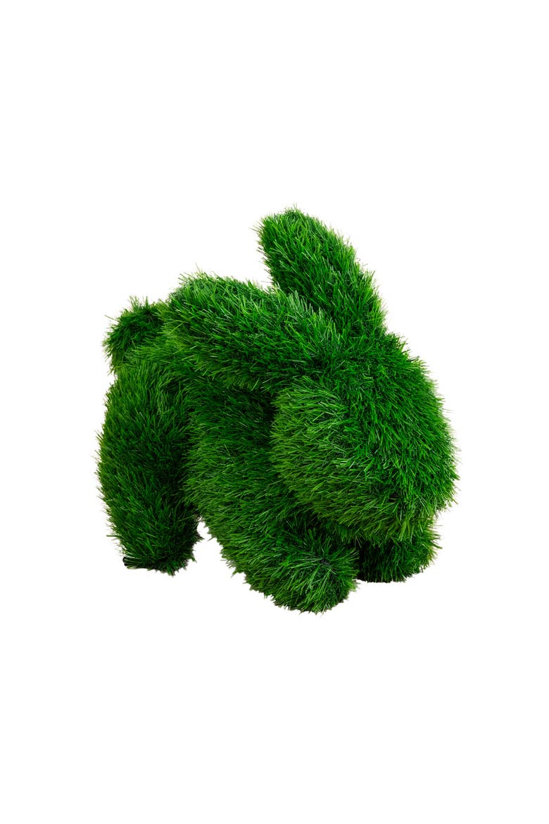 13-in UV Resistant Artificial Grass Garden Plush Topiary Bunny Rabbit, Main, color, Green