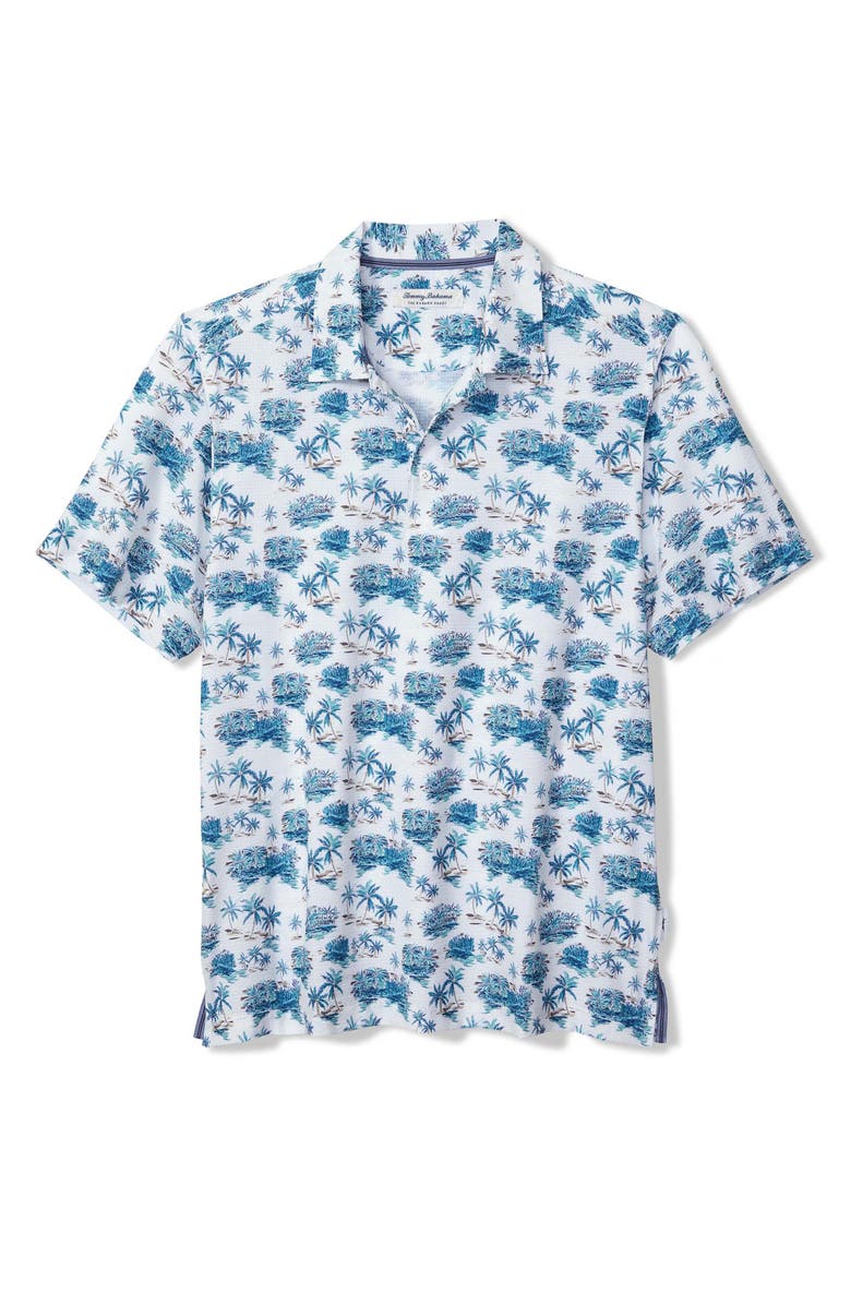 Tommy Bahama Bahama Coast Palm Scape IslandZone<sup>®</sup> Polo, Main, color, Azul Mar