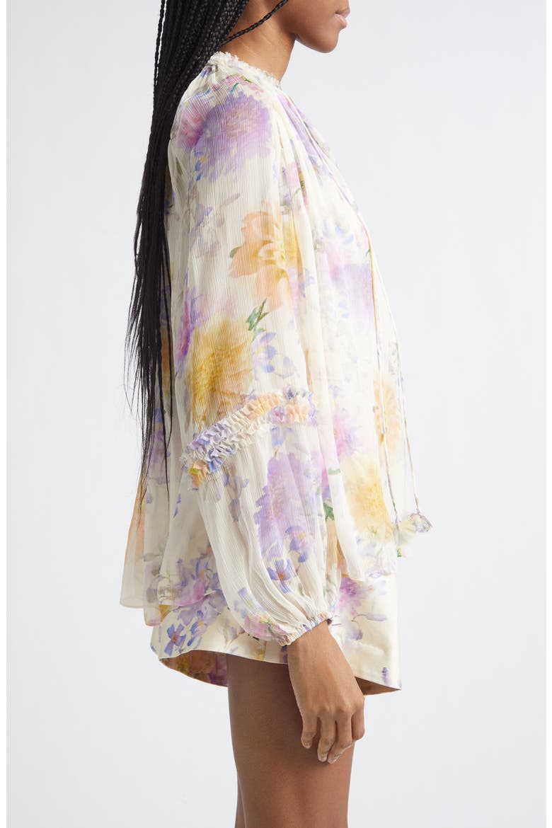 Luna Ruffle Billow Chiffon Top, Alternate, color, CREAM DAHLIA