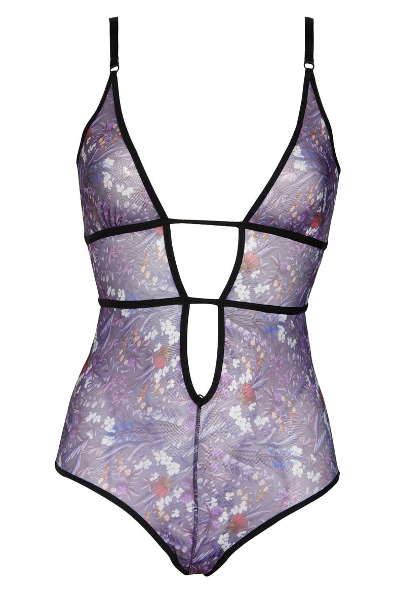 Snake Charmer Print Mesh Teddy, Alternate, color, PURPLE